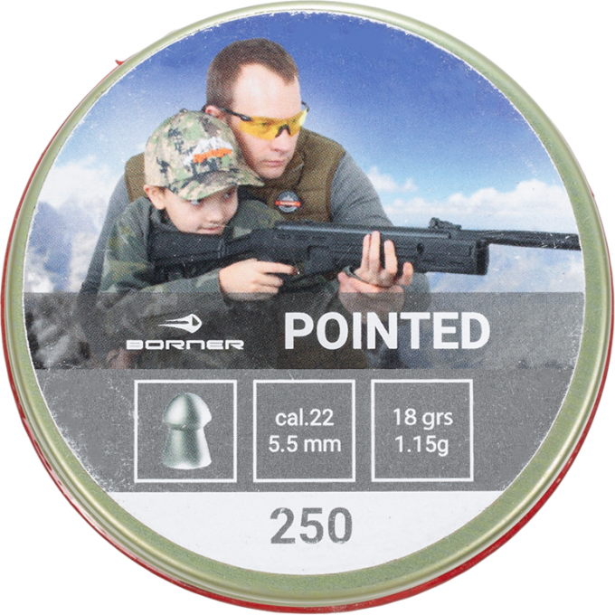Пуля пневматическая BORNER POINTED 5,5мм, 1,15гр (250 шт.) 00184661