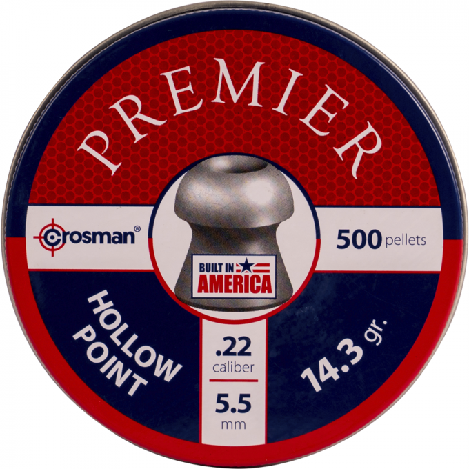 Пуля пневматическая CROSMAN PREMIER HOLLOW POINT 5,5мм, 14,3гр (500 шт.) 00191112