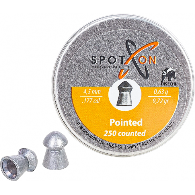 Пуля пневматическая SPOTON POINTED 4,5мм, 0,63гр. (250 шт) 00241462